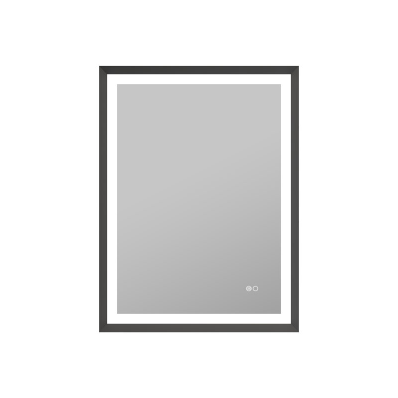 Miroir de salle de bain Edlun, 32 po x 24 po, Noir mat