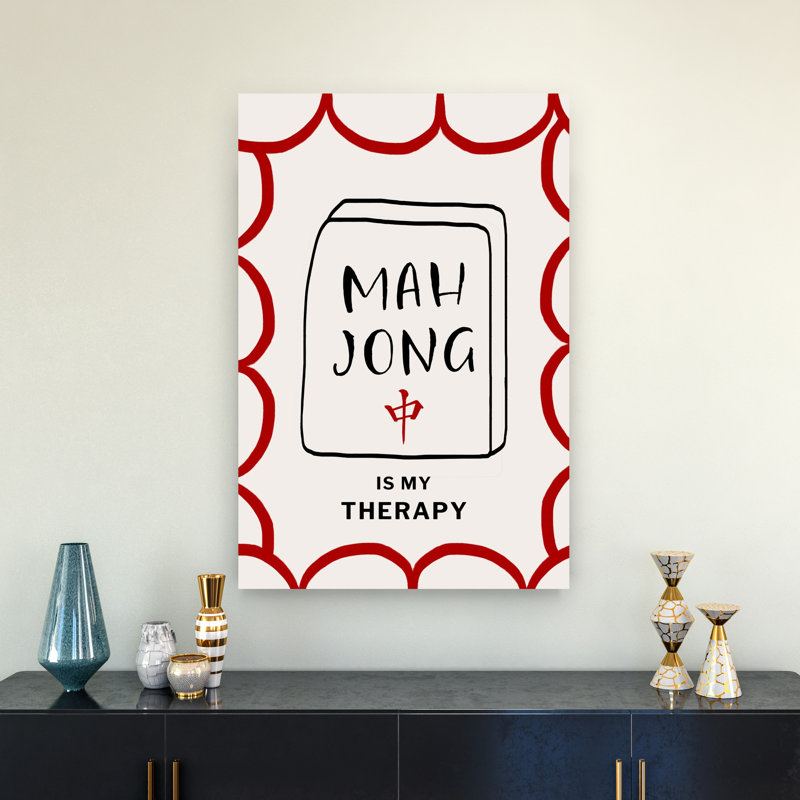 Art mural minimaliste Mahjong, 36" H x 24" W