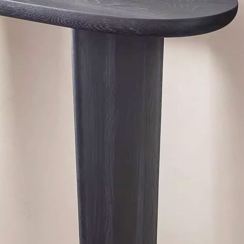 Table d'entrée elliptique minimaliste de style nordique, Noir, H 29,53 po x l 47,24 po x P 11,81 po