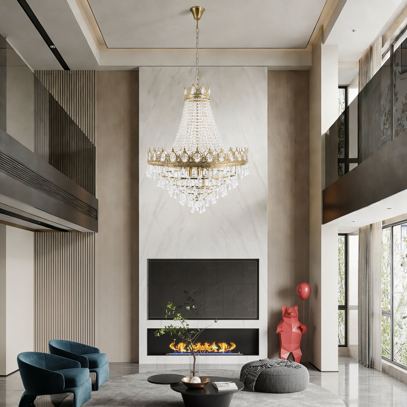 Lustre empire moderne à 9 lumières