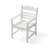 Patio Dining Chair With Armset Set Of 2, Pure White With Imitation Wood Grain Wexture,HIPS Material-205068302