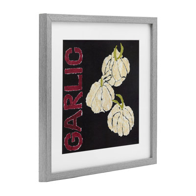 Garlic Garden Vegetable Framed Print Under Glass, design by Nancy Overton