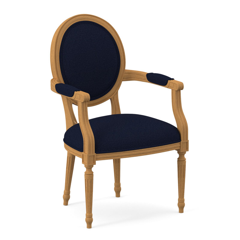 Chaise avec accoudoirs en tissu Dauphin, Ambre, Uniforme Margaret
