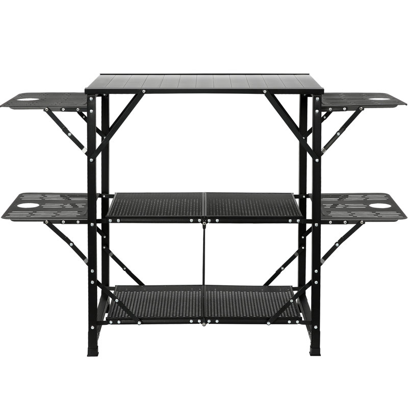 Shamaila Rectangular Metal Folding Outdoor Camping Table , 49.6'' in. W 18.1'' in. D