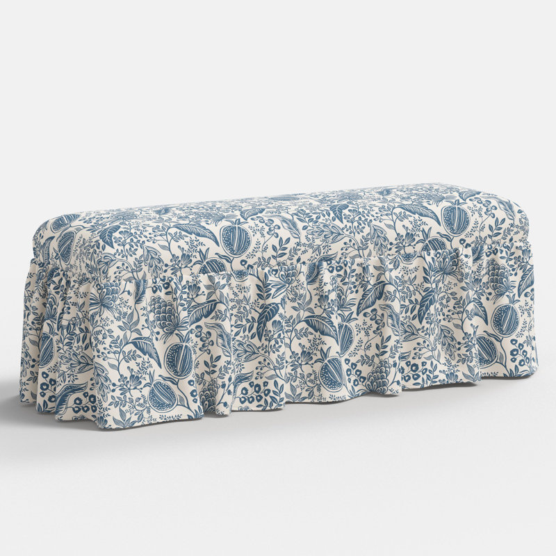 Surrey Dining Bench In Pomegranate Blue, Blue/Gray Flower