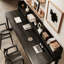 Bureau d'écriture rectangulaire en bois massif noir-118088565