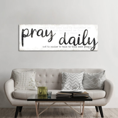 Pray Daily 1 Piece Panoramic Wall Art on Canvas