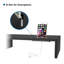 Dual Monitor Stand Riser, Desktop Monitor Stand With Smartphone Holder, Adjustable Length & Swivel Angle Wooden Desktop Organizer Stand Pc Riser For Pc Monitor Laptop Printer-360530878