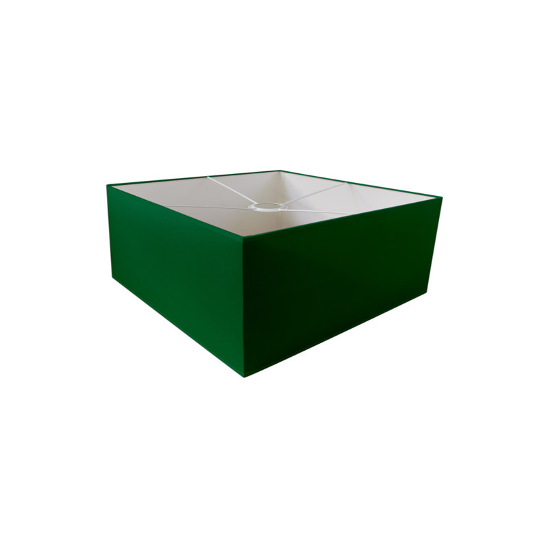 Messner 1 - Light Square/Rectangle Pendant, 18cm H x 30cm W x 32cm D, Dark Green, Grey