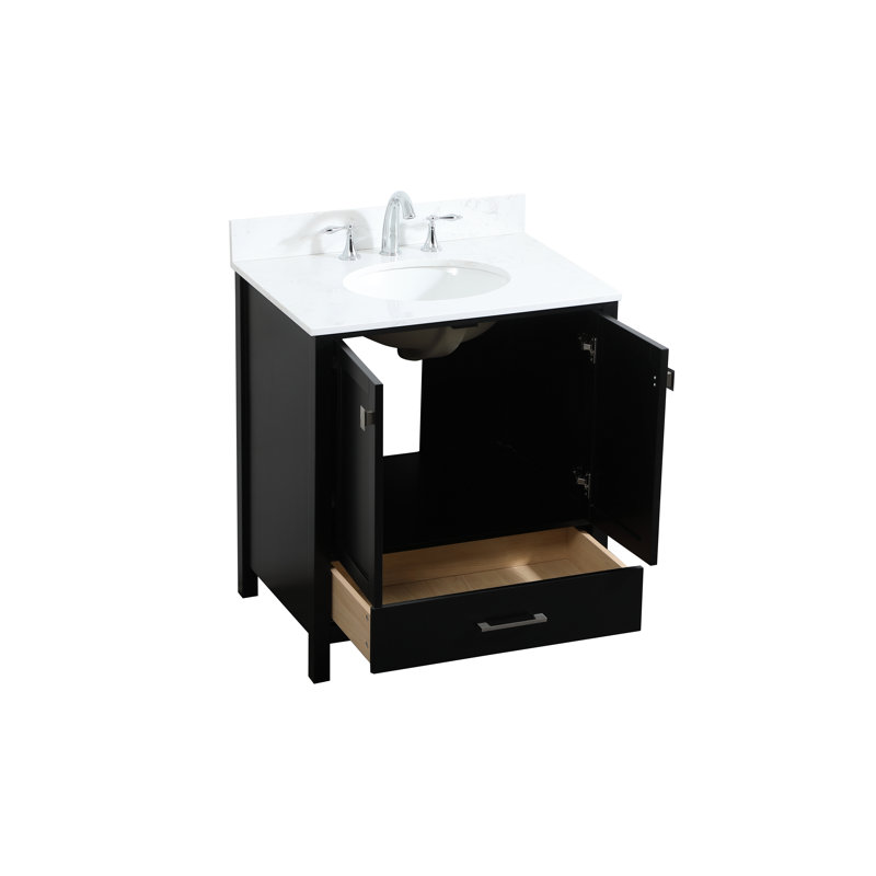Ensemble de meuble-lavabo simple 30 po, Noir