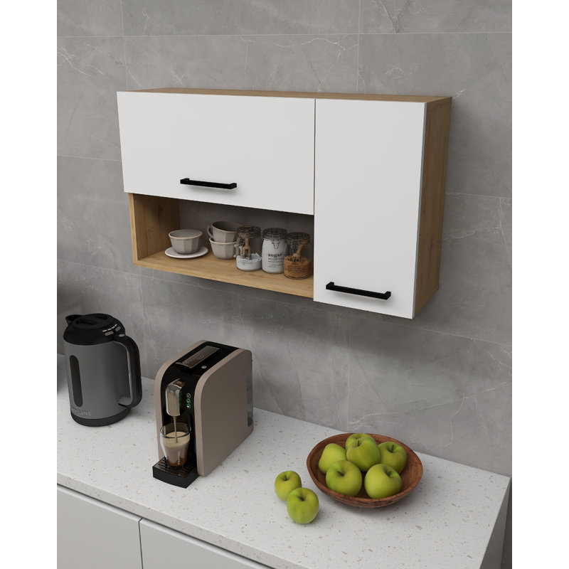 Cabinet with Shelf and Storage Novarro, Sapphire Oak/White