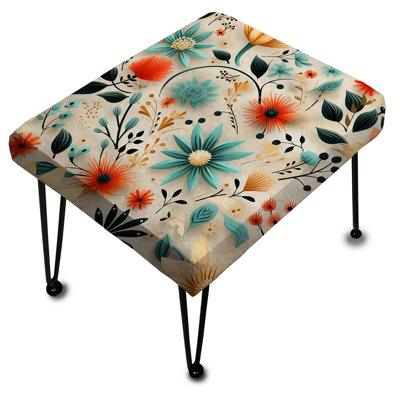 Multicolore Tribal Fusion Floral Motif - Repose-pieds rectangulaire floral