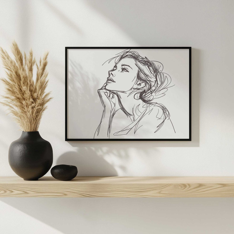 Daydreaming by Heidi Kuntz Art Print, Black, 24 W x 18 H, Framed Print