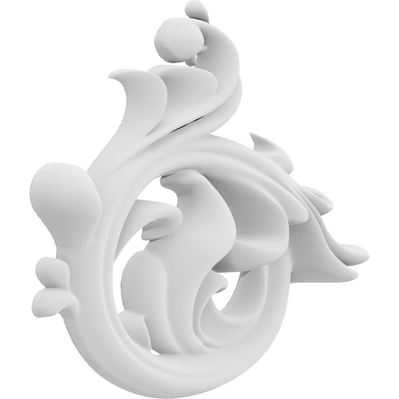 Fayette H W D Composite Rosette Applique, 1" H x 1" W x .25" D, Left
