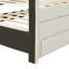 Lit plateforme tapissier en lin avec lit gigogne et 3 tiroirs, combinant confort, rangement et espace de couchage supplémentaire pour les chambres modernes-507119346