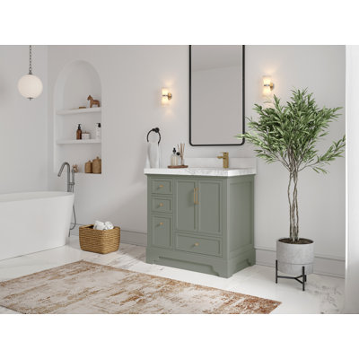 Alys 36'' Single Bathroom Vanity with Quartz Top