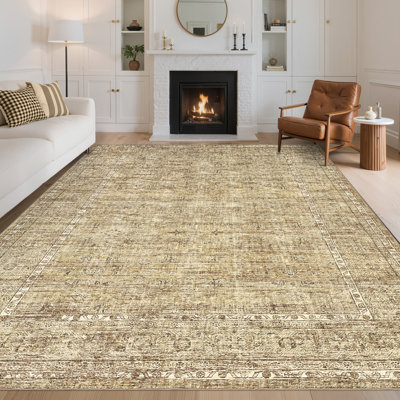 Floral Machine Printed Area Rug