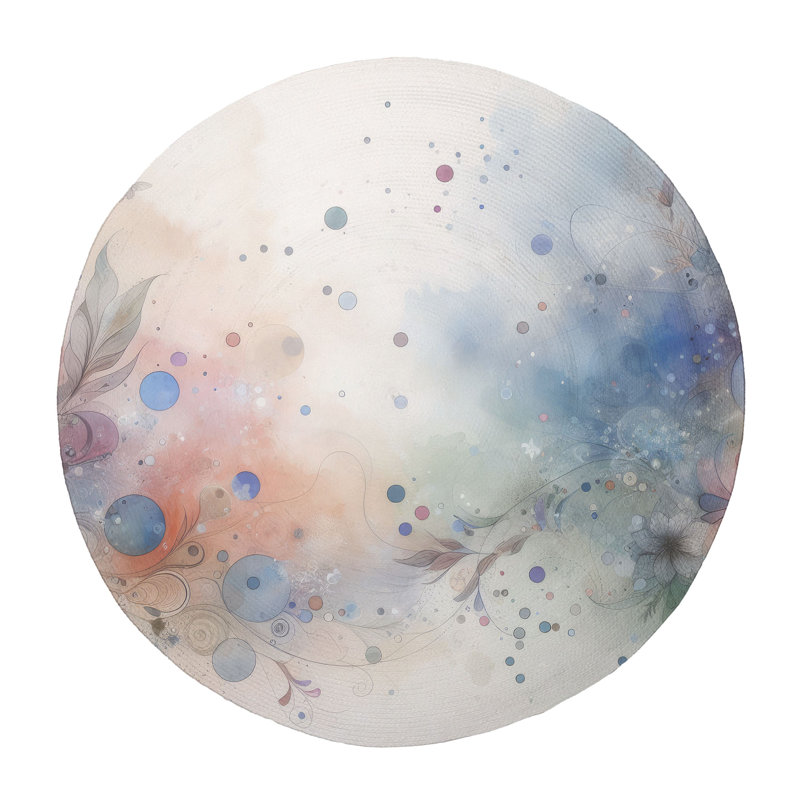 Tapis tressé Soft Dream Splash, Rond 5 pi
