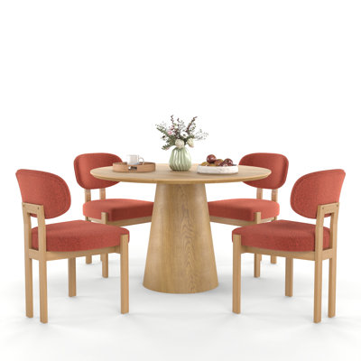 Mid Century Wooden Round Pedestal Dining Table Sets