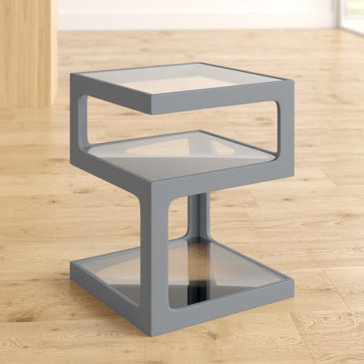 Earnestine Glass Top Frame End Table