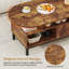 Table basse 47 po avec 4 compartiments ouverts et un tiroir, 5 pieds de soutien brun-1057232782