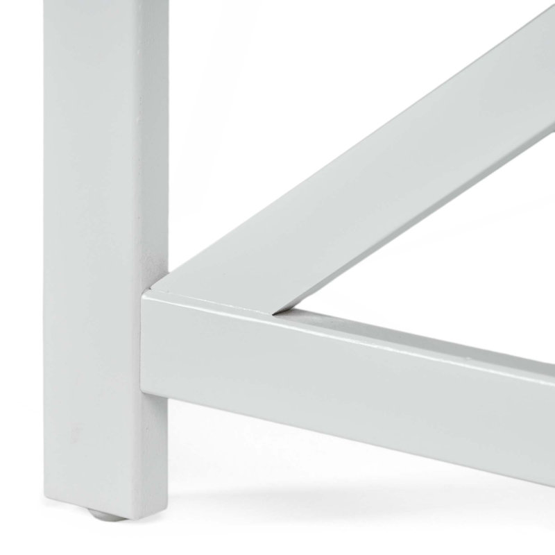 Outdoor Rectangular Acacia Wood Coffee Table, White