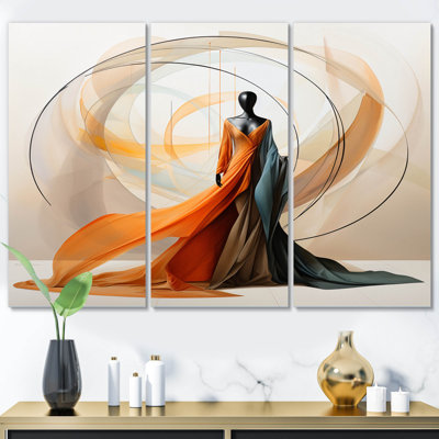 Abstrait danseur contemporain africain I sur toile, reproduction de 3 pièces