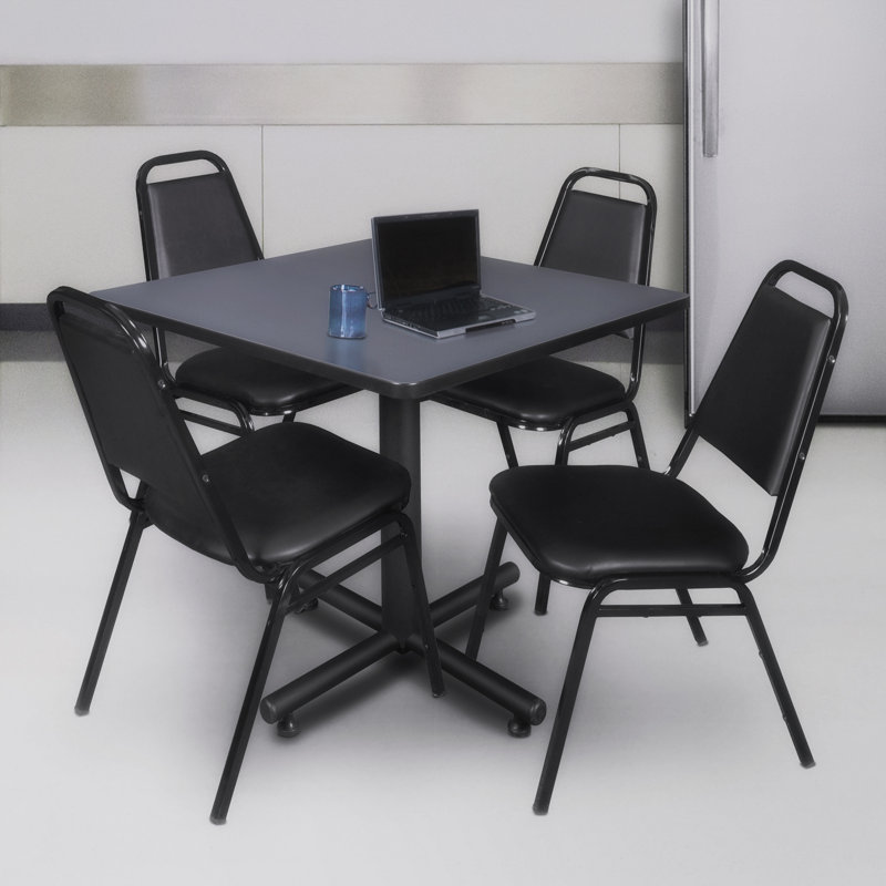 Regency Kobe Square X-Base Breakroom Table, Gray Laminate