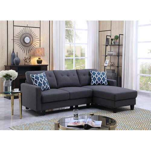 Three Posts™ Teen Santino 2 - Piece Upholstered Sectional & Reviews ...