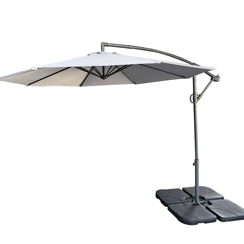 Parasol de patio gris 10 pi Offset
