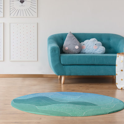 Tapis bleu / vert Ombre