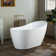 Freestanding Soaking Acrylic Bathtub with Reversible Drain