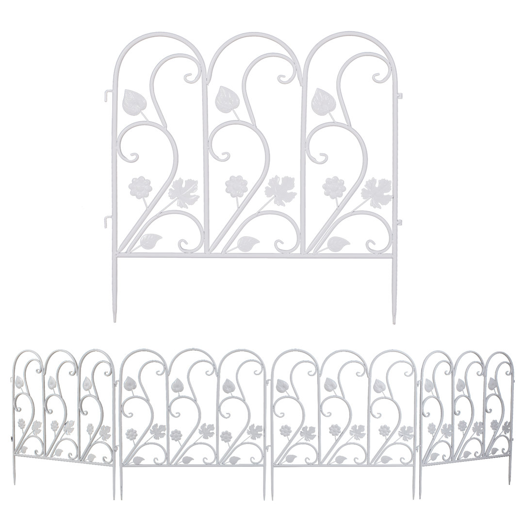 24.3'' H x 118'' W White Metal Fence Panels Included UNHO