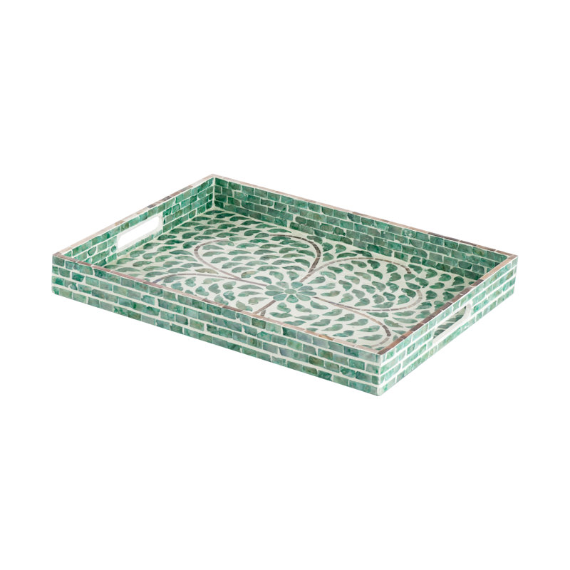 Plateau décoratif Alfreda, Vert, H 1,8 po x L 15 po x l 11,8 po