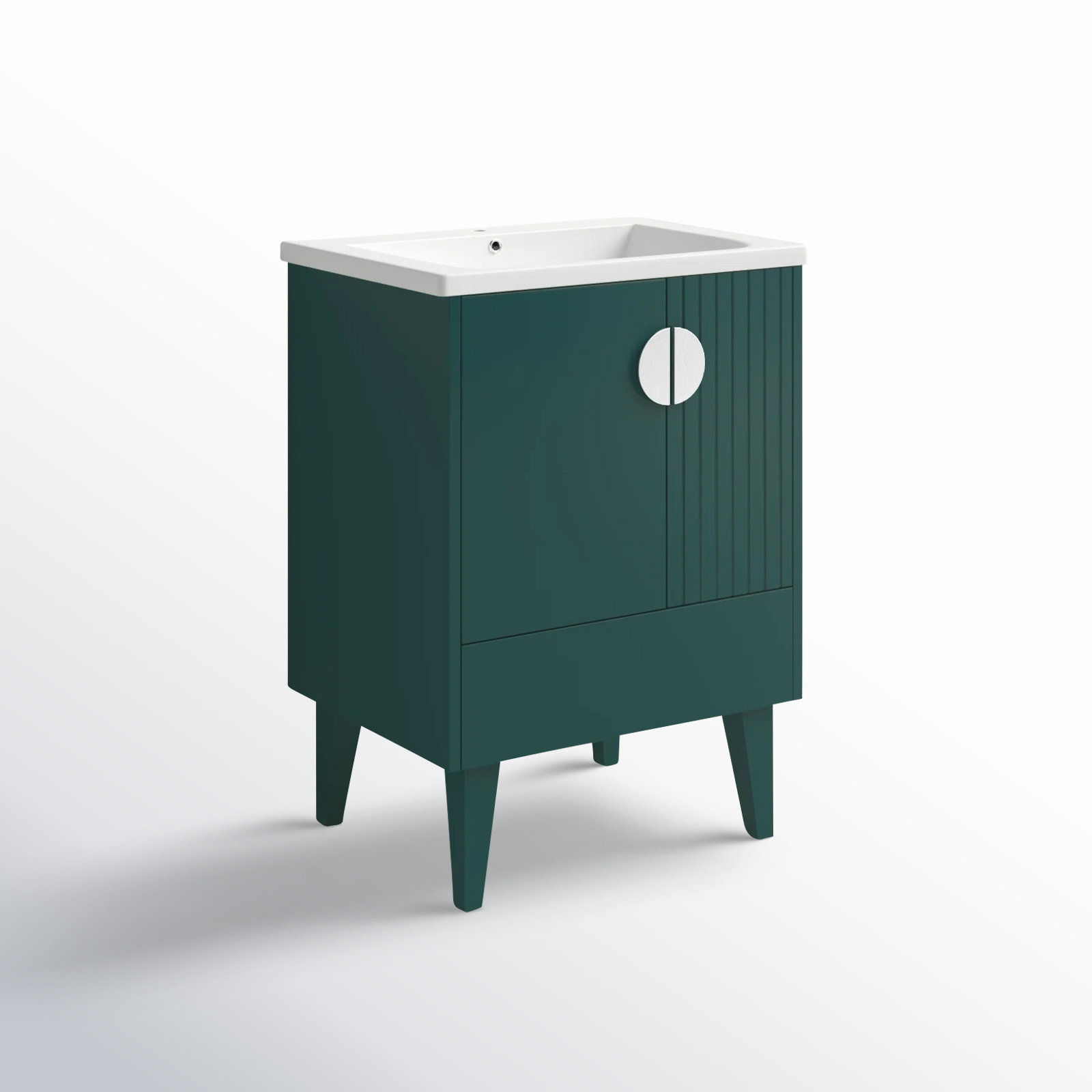 Saimah 24'' Single Bathroom Vanity, Green, Polished Chrome