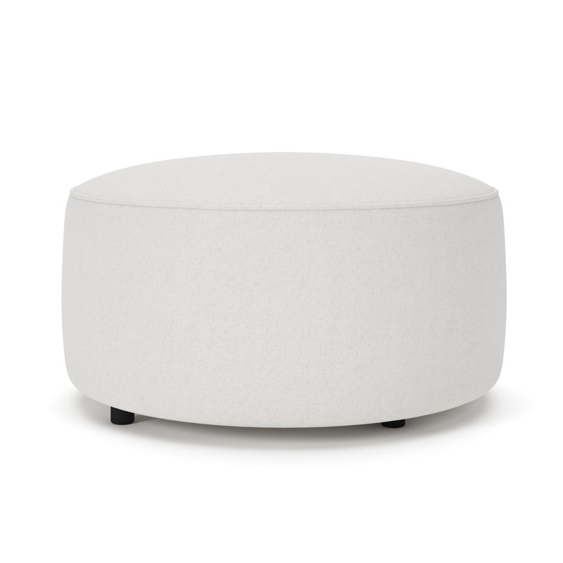 Murano Upholstered Ottoman, Macarena Beige Basketweave