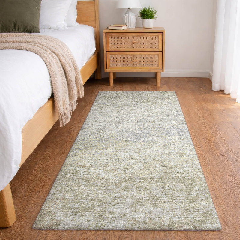 Premium Machine Washable Dream Shag  Abstract Clouds Rug, 2'3" x 7'6" Runner, Beige