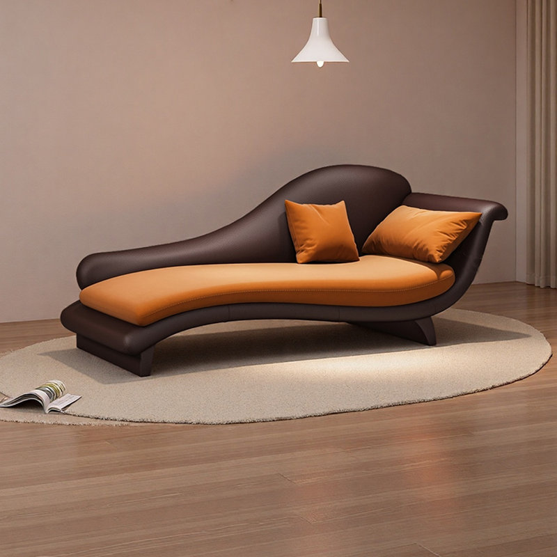 Méridiennes d'intérieur en bois Living Room, Orange, Orienté à droite