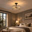 Plafonnier semi-encastré 3 lumières en cristal Tambour