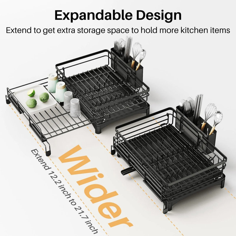 Égouttoir à vaisselle extensible avec égouttoir