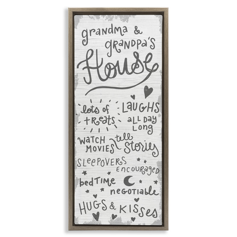 «Grandparents House Fun Family» par Daphne Polselli fwp-317, Cadre flottant orme Montalcino, H 25 po x l 11 po