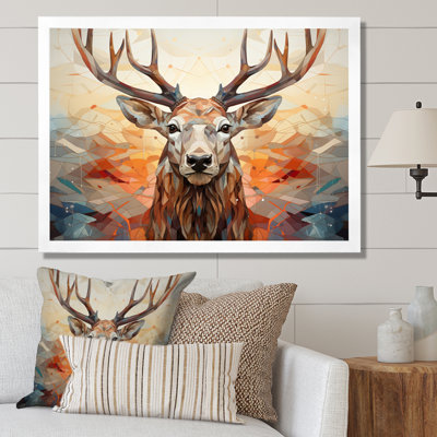 «Bhavith Brown Orange Moose Majestic Geometric II», reproduction d'art sur toile