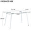 Table de salle à manger rectangulaire avec pieds en verre trempé et en métal de 0,31 po, minimaliste moderne pour 4 à 6 personnes, bureau d'écriture, table de l 51 po x P 31 po, table-1454039198