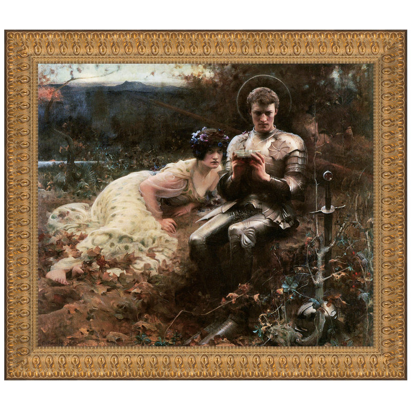 La tentation de Sir Percival, 1894, reproduction d'art sur toile, H 35,5 po x l 40,5 po x P 1,75 po