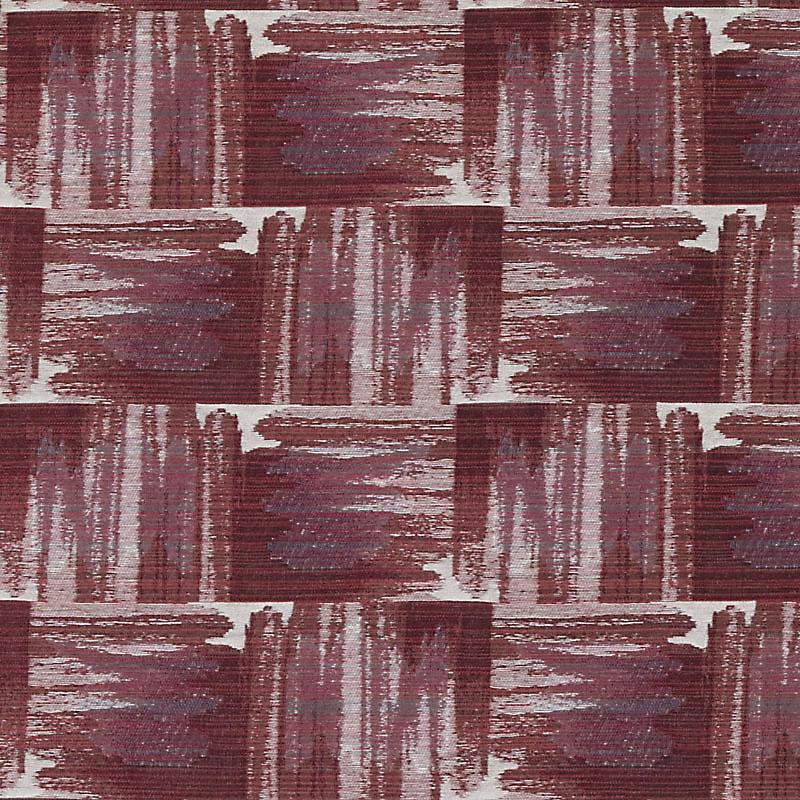 Laura Kirar II Ikat Geometric Fabric, Pomegranate