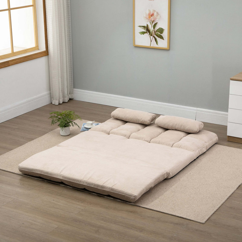 Canapé convertible Kinta, H 23,5 po x l 51,3 po x P 28,8 po, Polyester beige