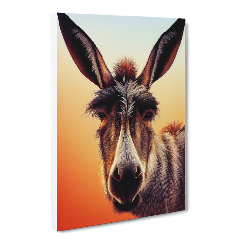 Donkey Portrait - Wrapped Canvas, 60cm H x 40cm W x 3cm D