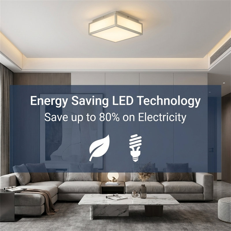 10-inch All-in-one Led Ceiling Light, Energy-efficient Led Fixture With 3 Color Temperature Options, Nickel brossé