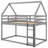 Bunk Bed Twin Over Low Gray - House-Shaped For Sound Sleep With House Style Sweet Dreams-1249333660