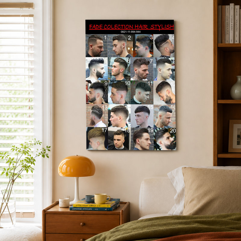Barber Shop Decor Fade Colletcion, 24x36inch, Artwork Design-1